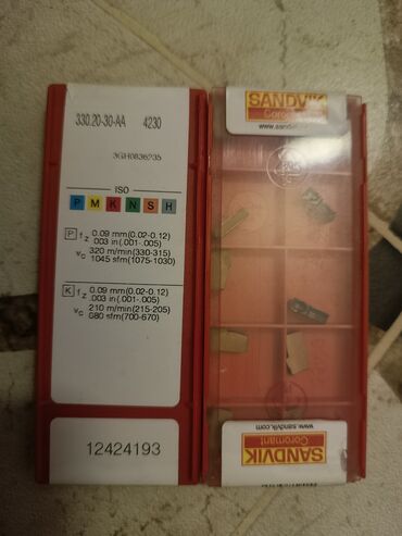 Digər alətlər: Torna və frezə üçün kəsici lövhəciklər (karbid insertlər) komplekti - — 36