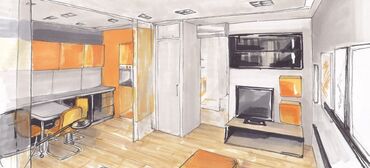 бишкек квартира на долгий срок: 1 комната, 12 м², С мебелью