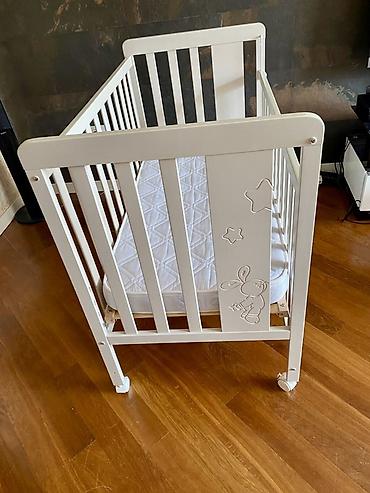 rizen dovşan: Uşaq beşiyi – RABBIT LAPSI SAND COT 120×60 - Ölçü: 120 × 60 sm (döşək — 3