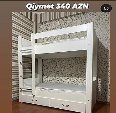 madera mebel: İki mərtəbəli uşaq çarpayıları – ağ rəngdə, müasir dizayn — 5