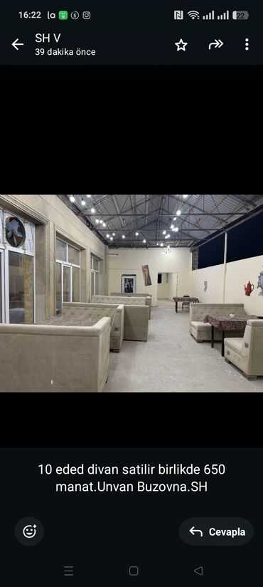 барные столы и стулья: 10 eded divan satilir birlikde 650 manat.Unvan Buzovna.SH