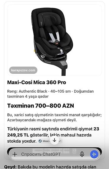 Avtokreslolar: Maxi-Cosi uşaq avtokreslosu Maxi-Cosi markalı uşaq avtomobil — 1