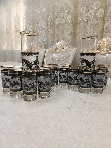 Stəkanlar: Stəkanlar, rəng - Qara, Şüşə, 14 ədədli dəst — 26