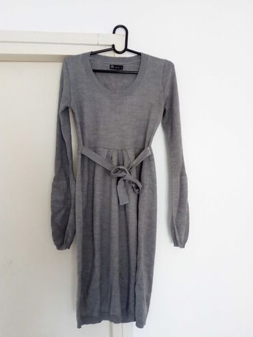 zimske tunike haljina: M (EU 38), bоја - Siva, Oversize, Dugih rukava