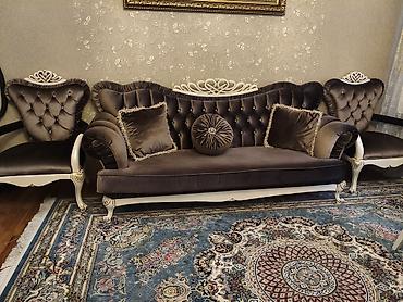 Klassik üslubda salon dəsti – 1 geniş divan + 2 kreslo - Stil