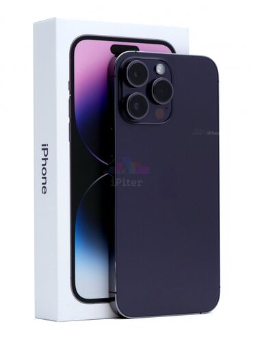 телефон iphone 14: IPhone 14 Pro Max, Колдонулган, 128 ГБ, Deep Purple, Кулакчындар, Куту, Кабель, 87 %