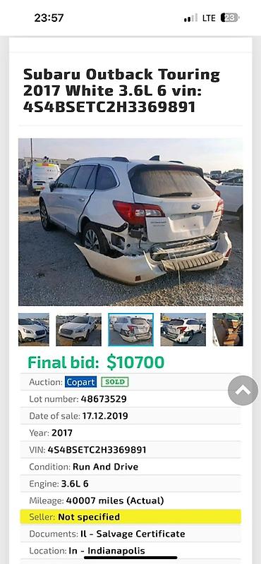 Subaru: Subaru Outback: 2017 г., 3.6 л, Автомат, Бензин, Универсал — 8