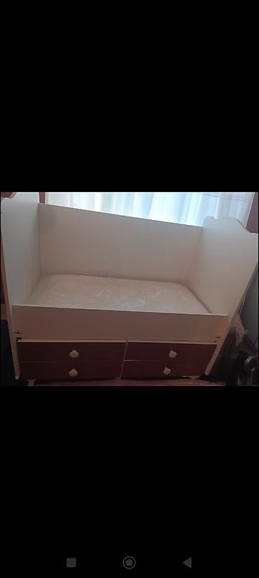 Детская мебель: Uşaq beşiyi – sandıqlı, qoruyucu barmaqlıqlı model. - Material: ağ — 1