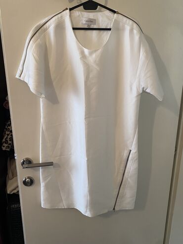 hm zenske haljine: Calvin Klein L (EU 40), color - White, Evening, Short sleeves