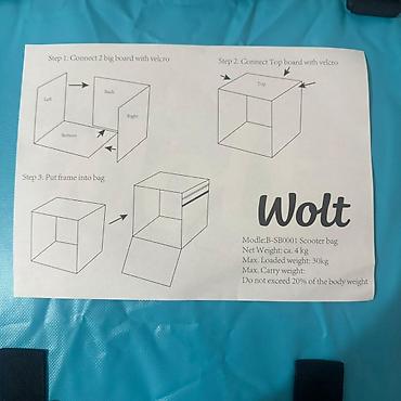 Оборудование для ресторанов, кафе: Wolt Partner termo çatdırılma çantası - Rəng: göy (Wolt loqolu) — 10