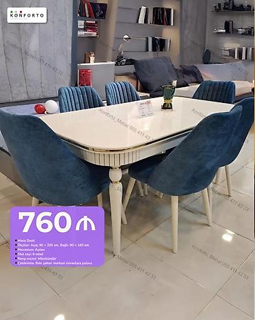 Masa dəsti - Mexanizm: açılan - Ölçülər: açıq 90 × 200 sm, bağlı 90 ×