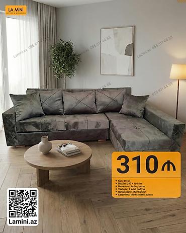 Künc divan - Ölçü: 240 × 150 sm - Mexanizm: Açılan, bazalı -