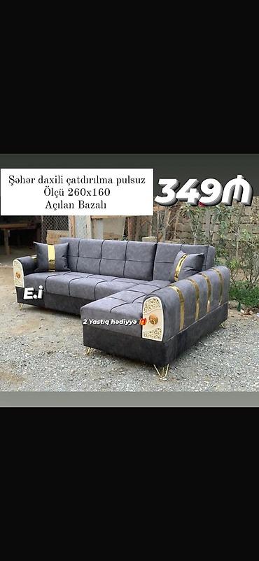 Künc divan – açılan bazalı model - Ölçü: 260 x 160 sm - Şəhər daxili — 1