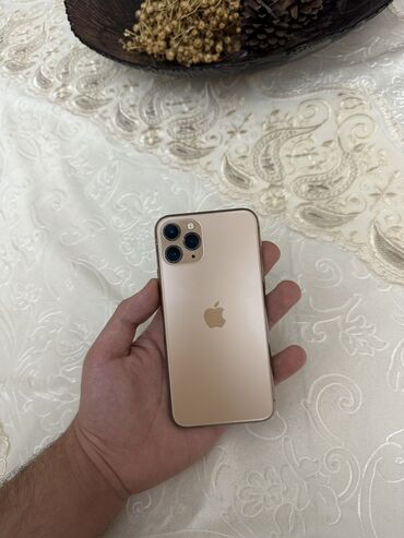 Apple iPhone: IPhone 11 Pro, 64 GB, Matte Gold, Zəmanət, Simsiz şarj, Face ID