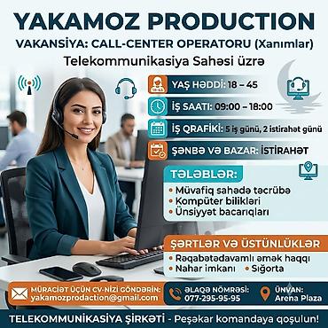 Əməkdaş axtarışı (vakansiyalar): Çağrı mərkəzi operatoru tələb olunur, Yalnız qadınlar üçün, 30-45 yaş — 1