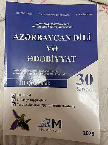 Testlər: Məhsul: “Azərbaycan dili və ədəbiyyat” hazırlıq kitabı (III qrup blok) — 1