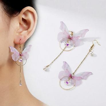 Серьги сөйкөлөр - Подвески бабочки в виде супер феи, длина 10 см