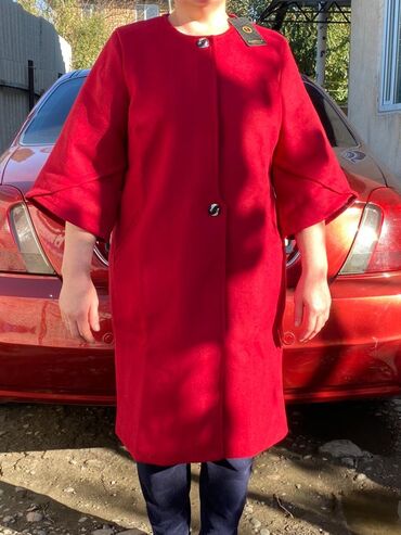 пальто красное: Пальто, 4XL (EU 48)