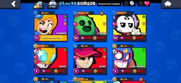 Другие игры и приставки: Аккаунт Brawl Stars - 65 из 94 бойцов открыто - Кубки у ключевых