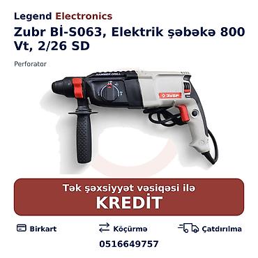 kreditle drel: Elan başlığı: Perforator Zubr Bİ-S063, Elektrik şəbəkə 800 Vt, 2/26 SD — 1