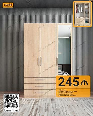 Ev və bağ: 3 qapılı paltar dolabı - Ölçülər: D 47 × H 200 × U 120 sm - Material — 1