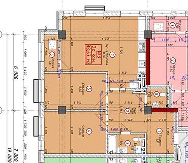 green home: 3 комнаты, 88 м², Индивидуалка, 6 этаж — 10