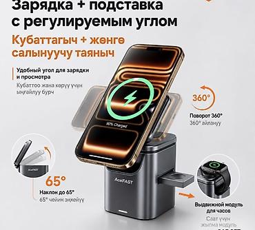 ace: Док-станция 6 в 1 ACEFAST Z9 80 Вт — беспроводная зарядка Qi2, GaN — 9