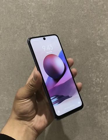 Уюлдук телефондор жана аксессуарлар: Redmi, Redmi Note 10, Колдонулган, 128 ГБ, түсү - Көк, 2 SIM — 1