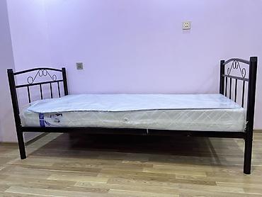 Çarpayılar: Metal çərçivəli tək nəfərlik çarpayı + döşək dəsti - Ölçü: 90×200 sm — 2