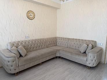 salon ucun divanlar: Künc divan, Yeni, Açılmayan, Bazalı, Vеlur parça — 1