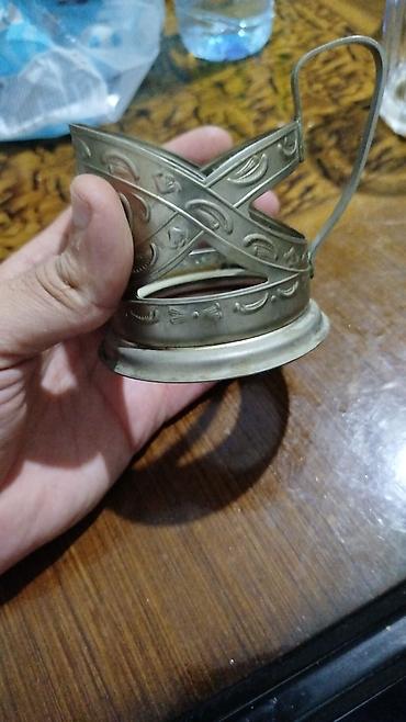 podstakannik: Çay dəsti, rəng - Gümüşü, Metal, 1 nəfərlik — 1