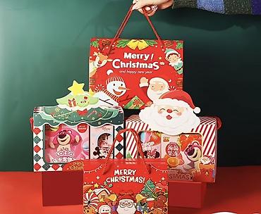 корзина для фруктов купить: Подарочная коробка с новогодним дизайном (Merry Christmas) для — 3