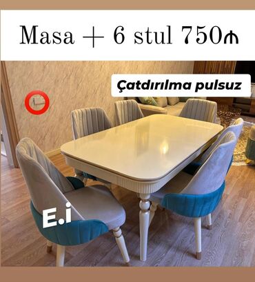 стол прованс: Qonaq otağı üçün, Yeni, 6 stul