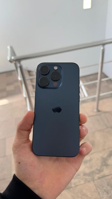 Apple iPhone: IPhone 15 Pro, 128 GB, Blue Titanium, Zəmanət, Face ID