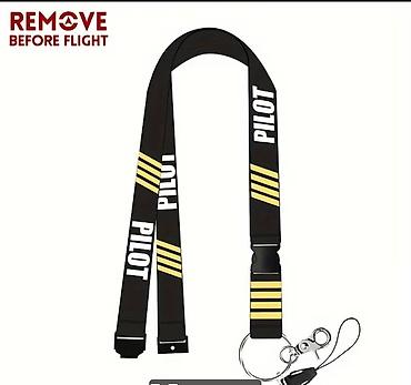 Digər aksesuarlar: Aviator mövzulu boyun ilgəyi (lanyard) - Dizayn: qara zəmində sarı — 6