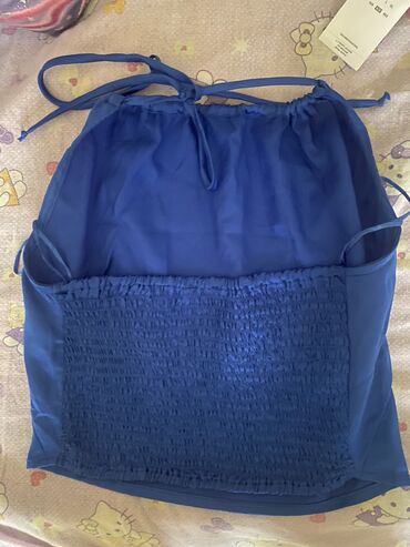 crop top majice zara: M (EU 38), Single-colored, color - Light blue