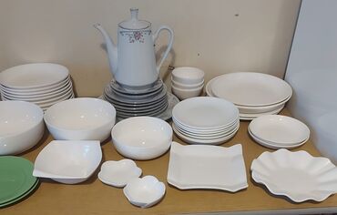 тарелки белые: Тарелки, блюда, блюдца, кесе, пиалы, сервиз (неполный), и много др