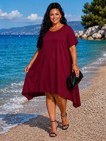 helanke prevod: Lepršava letnja haljina A-kroja sa kratkim rukavima - Model: široka — 2