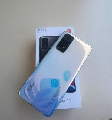 xiaomi note 4 qiymeti: Xiaomi Redmi Note 11, 4 GB, цвет - Голубой, 
 Отпечаток пальца, Face ID