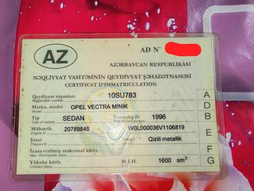 Opel: Model: Opel Vectra B sedan Rəng: gümüşü (qara kapot və sağ ön qanad) — 8