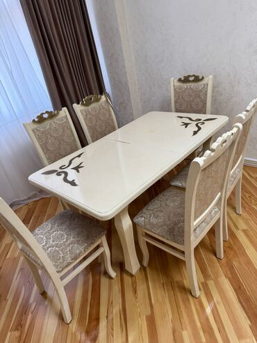 кухонные стулья: Acilan masa 6 stulla 250 manat.Unvan Xirdalan.SH
