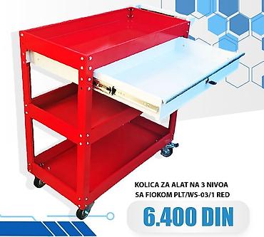 alati beograd: Crvena kolica za alat sa tri nivoa i jednom fiokom, idealna za — 1