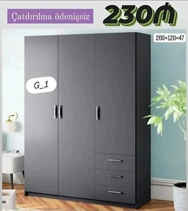 asma guzgu: Qarderob G_1 - Ölçülər: 200 × 120 × 47 sm - Rəng: tünd boz/qartal — 1