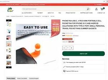 Ostali aksesoari za mobilne telefone: Mini prenosivi ventilator za telefon – “Mini Cool”, narandžaste boje — 17