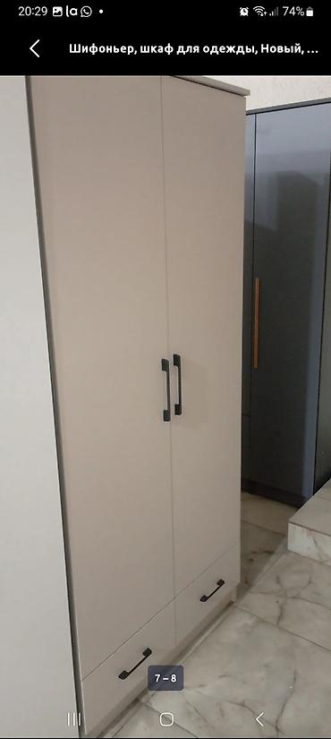 Шифоньеры, шкафы для одежды: Двухдверный шкаф для одежды из ЛДСП. - Цвет: белый/светлый (матовый) — 4