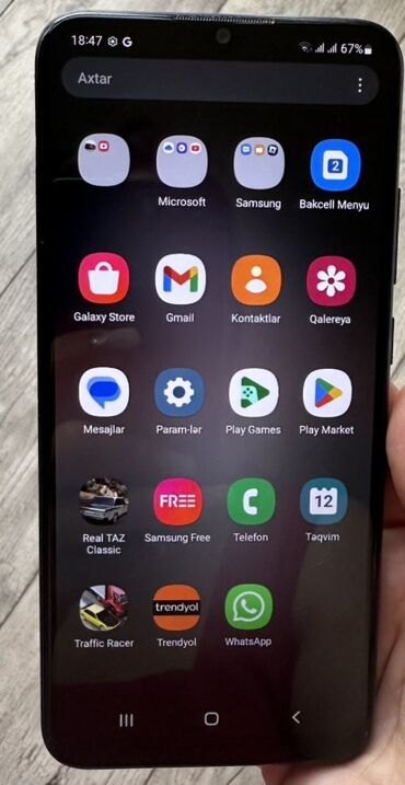 Samsung: Samsung Galaxy A03, 32 GB, rəng - Göy, Sensor, Barmaq izi, İki sim kartlı