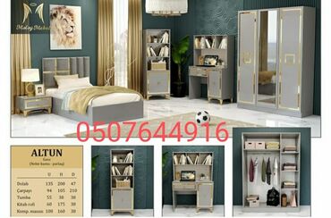 Uşaq və gənc otağı üçün dəstlər: Oğlan və qız üçün, Yeni, Təknəfərlik çarpayı, Dolab, Tumba — 21