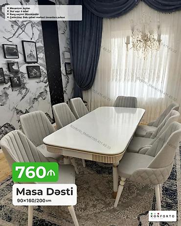 Məhsul: Masa dəsti - Ölçü: 90×160/200 sm (açılan mexanizm sayəsində