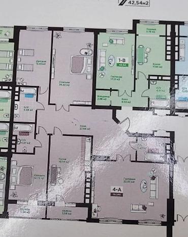 Продажа квартир: 4 комнаты, 158 м², Ала-Арча ТРЦ Элитка, 2 этаж, ПСО (под самоотделку) — 2
