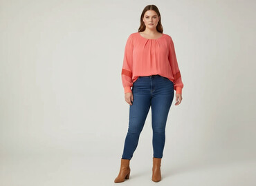 eleganckie bluzki damskie plus size: Bluzka damska, rozmiar 4XL